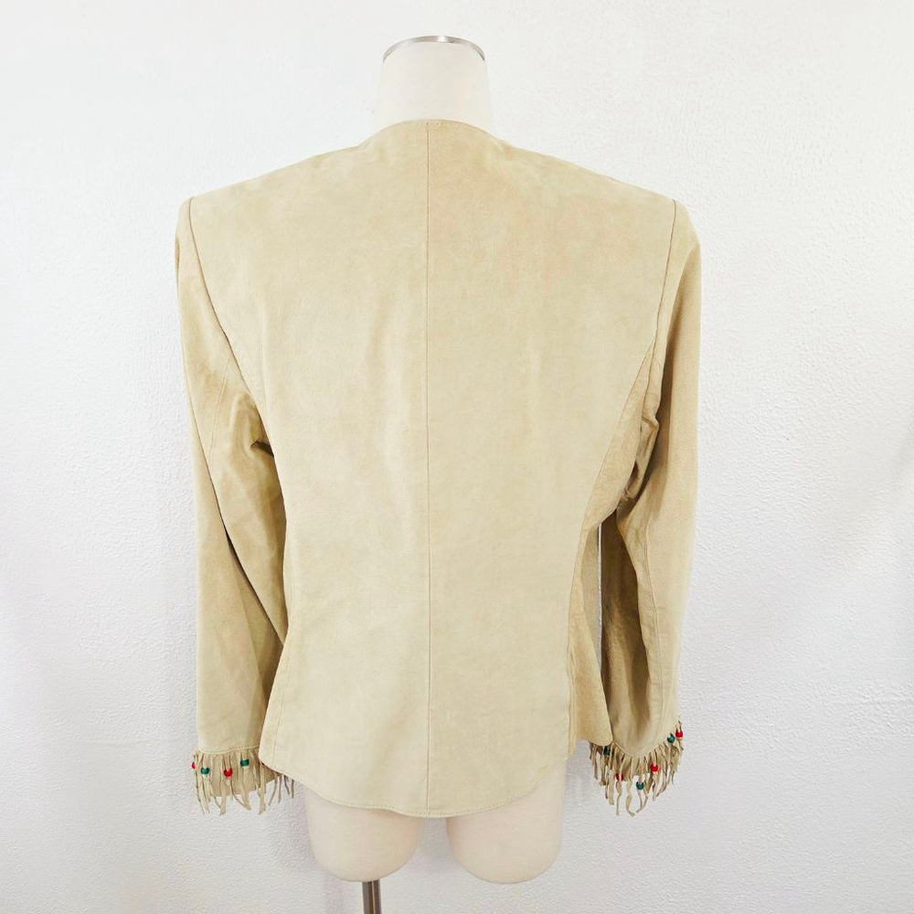Double D Ranch Beaded Suede Jacket Light Tan Leat… - image 3